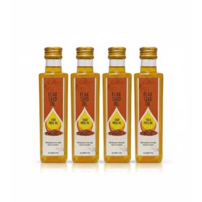Cold Press Flax Seed Oil, 400 ML Or 3.3 fl.Oz (100 ML X 4)