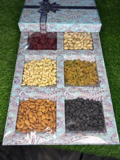 Elegant Hard Cardboard Designer Diwali Dry Fruit Gift Box GBC-001 (Brand- 5aDay)