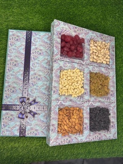 Elegant Hard Cardboard Designer Diwali Dry Fruit Gift Box GBC-001 (Brand- 5aDay)