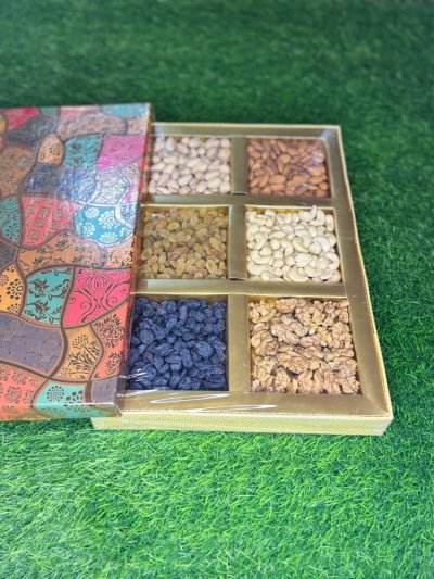 Elegant Hard Cardboard Designer Diwali Dry Fruit Gift Box GBC-003 (Brand- 5aDay)
