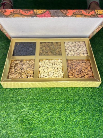 Elegant Hard Cardboard Designer Diwali Dry Fruit Gift Box GBC-003 (Brand- 5aDay)